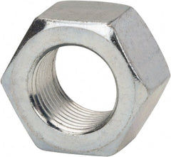 Made in USA - 7/16-14 UNC Steel Right Hand Hex Nut - 11/64" Across Flats, 3/8" High, Zinc Clear Finish - Exact Tooling