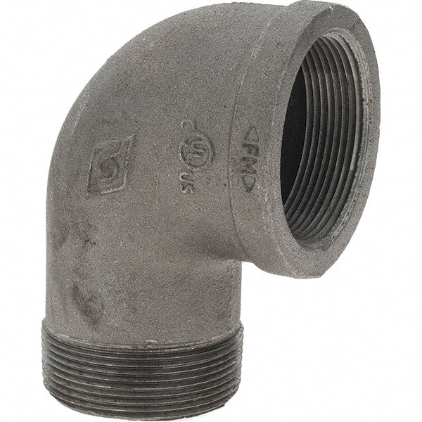 Value Collection - Size 2", Class 150, Malleable Iron Black Pipe 90° Street Elbow - 150 psi, Threaded End Connection - Exact Tooling