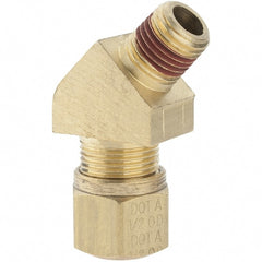 Eaton - 1/2" OD, Brass Elbow - Comp x MNPT Ends - Exact Tooling