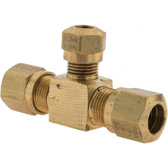 Eaton - 3/8 x 1/4" OD, Brass Union Tee - Comp x Comp x Comp Ends - Exact Tooling