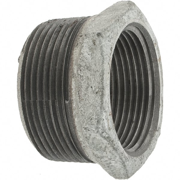 Value Collection - Class 150, 1-1/2 x 1-1/4" Galvanized Pipe Hex Bushing - Threaded, Malleable Iron - Exact Tooling