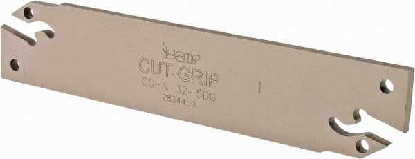 Iscar - 4.4 to 6.4mm Groove Width, 60mm Max Depth of Cut, Neutral Cut, CGHN Indexable Grooving Blade - Multiple Insert Styles, Series Cut Grip - Exact Tooling