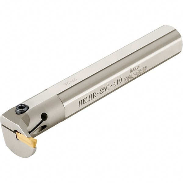 Iscar - HELII, Internal, Left Hand, 0.393" Max Depth of Cut, 0.157 to 3/16" Groove Width, Indexable Grooving Tool Holder - 1" Shank Width, 7" OAL, Through Coolant - Exact Tooling