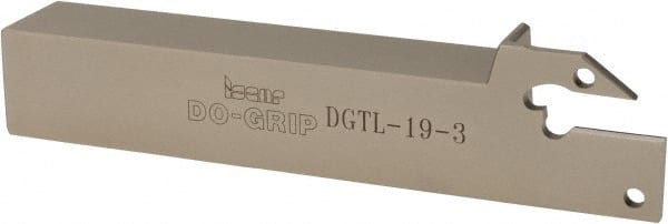 Iscar - 0.118" Min Groove Width, 4-1/2" OAL, Left Hand Indexable Grooving Cutoff Toolholder - 3/4" Shank Height x 3/4" Shank Width, DG. 1../DG. 3.. Insert Style, DGT Toolholder Style, Series Do Grip - Exact Tooling
