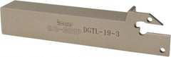 Iscar - 0.118" Min Groove Width, 4-1/2" OAL, Left Hand Indexable Grooving Cutoff Toolholder - 3/4" Shank Height x 3/4" Shank Width, DG. 1../DG. 3.. Insert Style, DGT Toolholder Style, Series Do Grip - Exact Tooling
