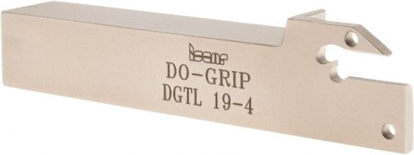 Iscar - External Thread, 1" Max Depth of Cut, 0.157" Min Groove Width, 4-1/2" OAL, Left Hand Indexable Grooving Cutoff Toolholder - 3/4" Shank Height x 3/4" Shank Width, DG.. Insert Style, DGT Toolholder Style, Series Do-Grip - Exact Tooling