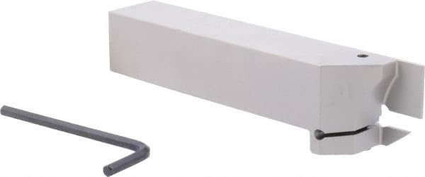 Iscar - External Thread, 0.689" Max Depth of Cut, 0.075" Min Groove Width, 5-1/2" OAL, Left Hand Indexable Grooving Cutoff Toolholder - 1" Shank Height x 1" Shank Width, DGN Insert Style, DGT Toolholder Style, Series Do-Grip - Exact Tooling