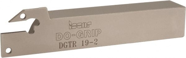 Iscar - 0.075" Min Groove Width, 4-1/2" OAL, Right Hand Indexable Grooving Cutoff Toolholder - 3/4" Shank Height x 3/4" Shank Width, DG. 1../DG. 2.. Insert Style, DGT Toolholder Style, Series Do Grip - Exact Tooling