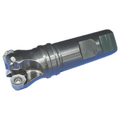 Iscar - 1-1/2" Cut Diam, 0.34" Max Depth of Cut, 1-1/4" Shank Diam, 4" OAL, Indexable Square Shoulder End Mill - S45MT1106, S90MT1106, R90MT43, R90MT1205, O45MT0505 Inserts, Weldon Shank, Series ChamMill - Exact Tooling