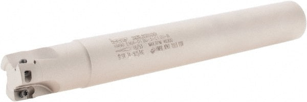 Iscar - 1" Cut Diam, 0.394" Max Depth of Cut, 1" Shank Diam, 7.87" OAL, Indexable Square Shoulder End Mill - Cylindrical Shank, 90° Lead Angle, Series Heli2000 - Exact Tooling