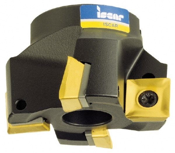 Iscar - 6 Inserts, 2" Cut Diam, 3/4" Arbor Diam, 0.38" Max Depth of Cut, Indexable Square-Shoulder Face Mill - 0/90° Lead Angle, 1.57" High, S/X/QPM. 1004... Insert Compatibility, Series F90SP - Exact Tooling