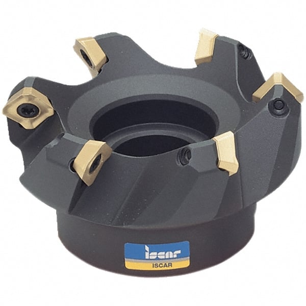Iscar - 63.1mm Cut Diam, 22mm Arbor Hole, 6.5mm Max Depth of Cut, 45° Indexable Chamfer & Angle Face Mill - 4 Inserts, SE.. 12 Insert, Right Hand Cut, 4 Flutes, Series IscarMill - Exact Tooling