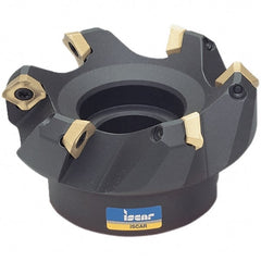 Iscar - 63.1mm Cut Diam, 22mm Arbor Hole, 6.5mm Max Depth of Cut, 45° Indexable Chamfer & Angle Face Mill - 4 Inserts, SE.. 12 Insert, Right Hand Cut, 4 Flutes, Series IscarMill - Exact Tooling