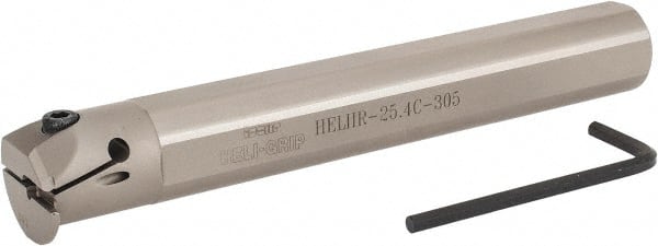 Iscar - HELII, Internal, Right Hand, 0.197" Max Depth of Cut, 0.118 to 1/8" Groove Width, Indexable Grooving Tool Holder - 1" Shank Width, 7" OAL, Through Coolant - Exact Tooling