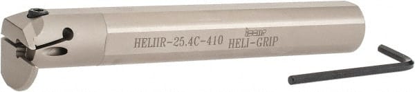 Iscar - HELII, Internal, Right Hand, 0.393" Max Depth of Cut, 0.157 to 3/16" Groove Width, Indexable Grooving Tool Holder - 1" Shank Width, 7" OAL, Through Coolant - Exact Tooling