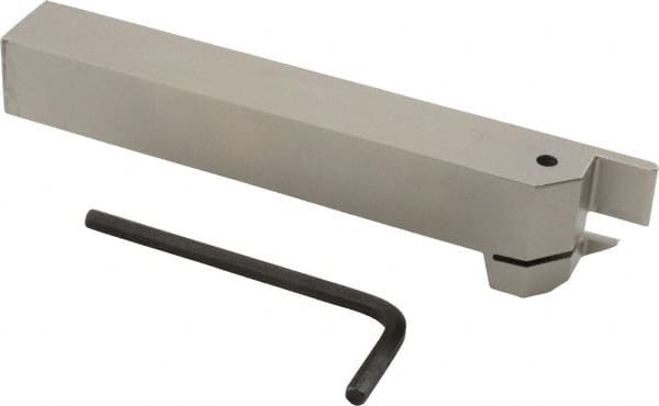 Iscar - HELI, External, Left Hand, 0.47" Max Depth of Cut, 0.157 to 3/16" Groove Width, Indexable Grooving Tool Holder - DG.. 4003, GRIP 4.. Insert Compatibility, 3/4" Shank Height, 3/4" Shank Width, 5-1/2" OAL - Exact Tooling