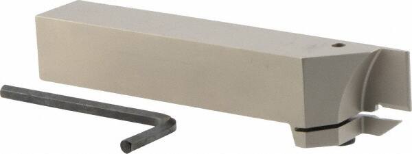 Iscar - HELI, External, Left Hand, 0.118 to 1/8" Groove Width, Indexable Grooving Tool Holder - GRIP 3.., HGN 30.. Insert Compatibility, 1" Shank Height, 1" Shank Width, 6" OAL - Exact Tooling