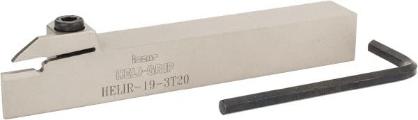 Iscar - HELI, External, Right Hand, 0.118 to 1/8" Groove Width, Indexable Grooving Tool Holder - 3/4" Shank Height, 3/4" Shank Width, 5-1/2" OAL - Exact Tooling