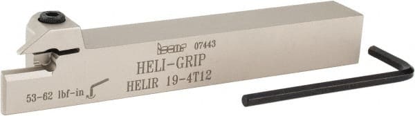 Iscar - 0.47" Max Depth, 0.157" to 0.187" Width, External Right Hand Indexable Grooving/Cutoff Toolholder - Exact Tooling