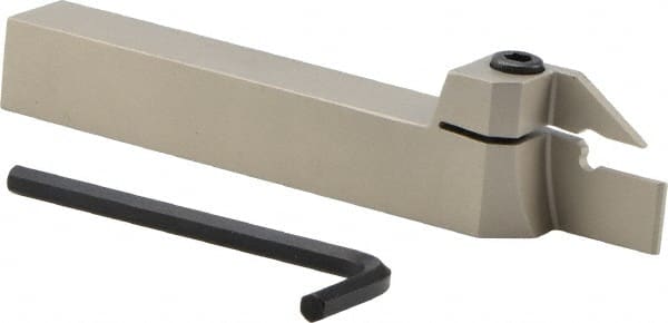 Iscar - HELI, External, Right Hand, 0.157 to 3/16" Groove Width, Indexable Grooving Tool Holder - DG.. 4003, GRIP 4.. Insert Compatibility, 3/4" Shank Height, 3/4" Shank Width, 5-1/2" OAL - Exact Tooling