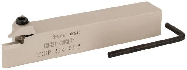 Iscar - HELI, External, Right Hand, 0.47" Max Depth of Cut, 0.197" Min Groove Width, Indexable Grooving Tool Holder - 1" Shank Height, 1" Shank Width, 6" OAL - Exact Tooling