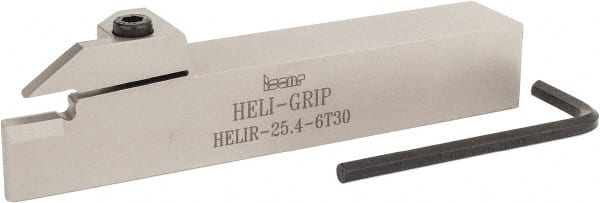 Iscar - HELI, External, Right Hand, 0.236 to 1/4" Groove Width, Indexable Grooving Tool Holder - 1" Shank Height, 1" Shank Width, 6" OAL - Exact Tooling