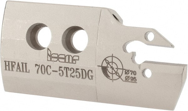 Iscar - 5mm Groove Width, 25mm Max Depth of Cut, Left Hand Cut, HFAI Indexable Grooving Blade - HFPR/L Insert Style, Series Heliface - Exact Tooling