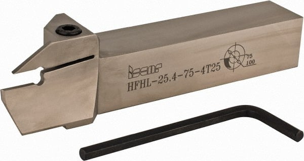 Iscar - HFH, External, Left Hand, 0.98" Max Depth of Cut, 0.157" Max Groove Width, Indexable Grooving Tool Holder - H.PL 40.. Insert Compatibility, 1" Shank Height, 1" Shank Width, 6" OAL - Exact Tooling