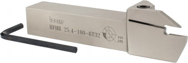 Iscar - HFH, External, Right Hand, 1.26" Max Depth of Cut, 0.236" Min Groove Width, Indexable Grooving Tool Holder - 1" Shank Height, 1" Shank Width, 6" OAL - Exact Tooling
