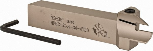 Iscar - HFH, External, Right Hand, 0.79" Max Depth of Cut, 0.157" Max Groove Width, Indexable Grooving Tool Holder - DGN 4.., GRIP 4.., HFPR 4004 Insert Compatibility, 1" Shank Height, 1" Shank Width, 6" OAL - Exact Tooling