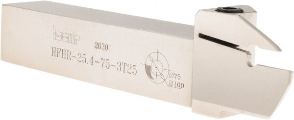 Iscar - HFH, External, Right Hand, 0.98" Max Depth of Cut, 0.118" Min Groove Width, Indexable Grooving Tool Holder - 1" Shank Height, 1" Shank Width, 6" OAL - Exact Tooling