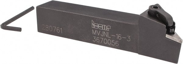 Iscar - MVJN, Left Hand Cut, 1" Shank Height x 1" Shank Width, Negative Rake Indexable Turning Toolholder - VN..33. Insert Compatibility, Series Isoturn - Exact Tooling