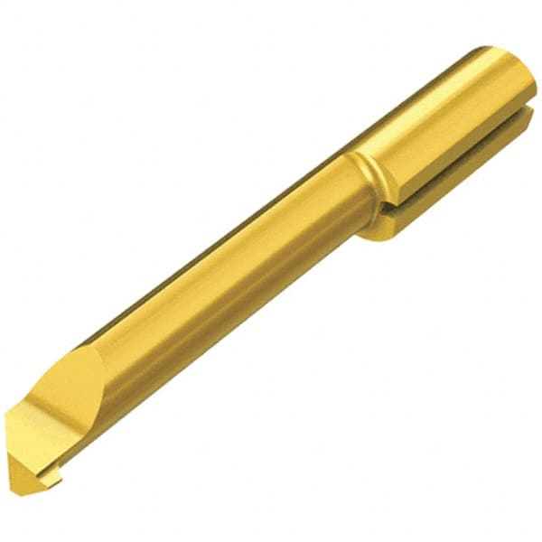 Iscar - 5mm Min Bore Diam, 1mm Max Bore Depth, 5mm Shank Diam, Boring Bar - Left Hand Cut, Solid Carbide, TiCN/TiN Finish - Exact Tooling