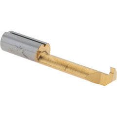 Iscar - 1.5mm Groove Width, 6.81mm Min Hole Diam, 24mm Max Hole Depth, Grooving Grooving Tool - 2.49mm Projection, 0.63" Shank Length, 40.01mm OAL, Solid Carbide, TiN Finish - Exact Tooling
