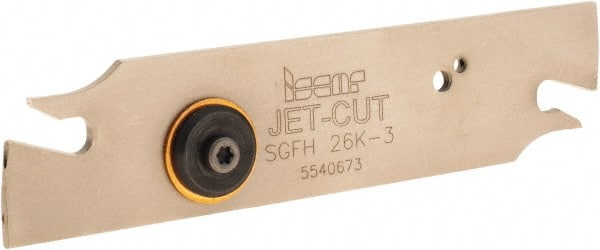 Iscar - 2.7 to 3.53mm Groove Width, Neutral Cut, SGFH Indexable Grooving Blade - GFN-A, GFN-C, GFN-J, GFN-M, GFN-U, GFN-W, GFR-U, GFR/L-C, GFR/L-J, GFR/L-W Insert Style, Series Self-Grip - Exact Tooling