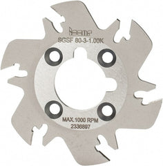 Iscar - Arbor Hole Connection, 3/32" Cutting Width, 0.63" Depth of Cut, 3.15" Cutter Diam, 1" Hole Diam, 6 Tooth Indexable Slotting Cutter - SGSF Toolholder, GSFN, GSFU Insert - Exact Tooling