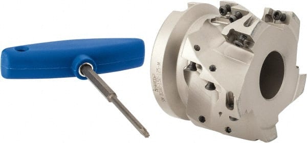 Iscar - 15 Inserts, 3" Cut Diam, 1-1/4" Arbor Diam, 1-1/2" Max Depth of Cut, Indexable Square-Shoulder Face Mill - 0/90° Lead Angle, 2.38" High, AD..1505.. & HM90 AD..1505.. Insert Compatibility, Series SM - Exact Tooling