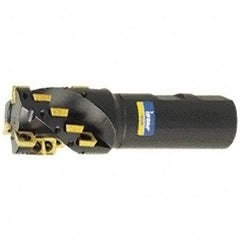 Iscar - 1-1/2" Cut Diam, 2" Max Depth of Cut, 1-1/4" Shank Diam, 5" OAL, Indexable Square Shoulder Helical End Mill - Weldon Shank, 90° Lead Angle, Series IsoMill - Exact Tooling