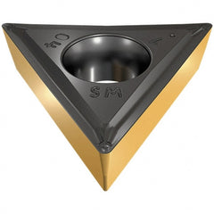 Iscar - TCMT3-1 SM Grade IC570 Carbide Turning Insert - TiCN/TiN Finish, 60° Triangle, 3/8" Inscr Circle, 5/32" Thick, 1/64" Corner Radius - Exact Tooling
