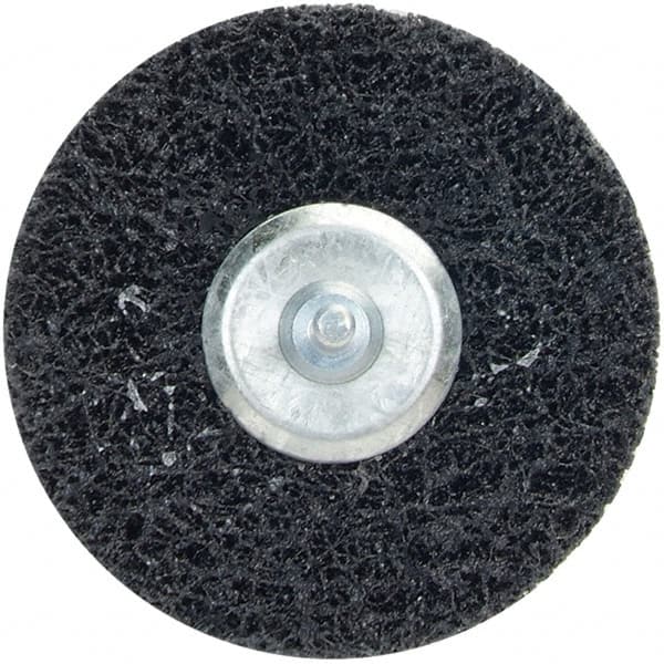 Merit Abrasives - 4" Very Coarse Grade Deburring Disc - 1/4" Shank Diam, Shank Connection - Exact Tooling