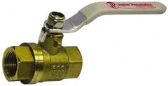 Value Collection - 4" Pipe, Full Port, Brass Full Port Ball Valve - Inline - Two Way Flow, FNPT x FNPT Ends, Lever Handle, 400 WOG, 150 WSP - Exact Tooling