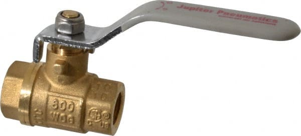Value Collection - 1/4" Pipe, Full Port, Brass UL Listed Ball Valve - Inline - Two Way Flow, FNPT x FNPT Ends, Lever Handle, 600 WOG, 150 WSP - Exact Tooling
