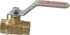 Value Collection - 3/8" Pipe, Full Port, Brass UL Listed Ball Valve - Inline - Two Way Flow, FNPT x FNPT Ends, Lever Handle, 600 WOG, 150 WSP - Exact Tooling