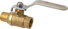 Value Collection - 3/8" Pipe, Full Port, Brass Full Port Ball Valve - Inline - Two Way Flow, MNPT x FNPT Ends, Lever Handle, 600 WOG, 150 WSP - Exact Tooling