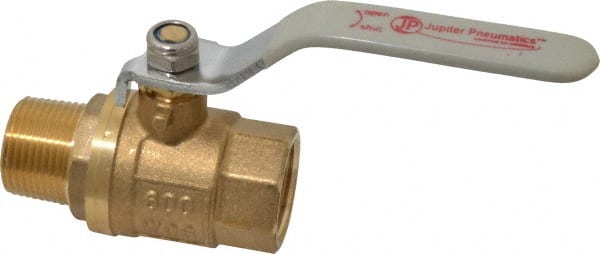 Value Collection - 3/4" Pipe, Full Port, Brass Full Port Ball Valve - Inline - Two Way Flow, MNPT x FNPT Ends, Lever Handle, 600 WOG, 150 WSP - Exact Tooling