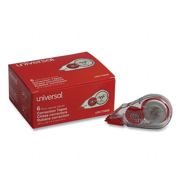 UNIVERSAL - Correction Fluid & Tape Type: Correction Tape Non-Refillable Tape Size: 1/5 x 315" - Exact Tooling