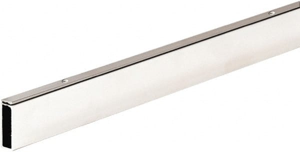 ECONOCO - 1/2" Wide, 1-1/2 High, Open Shelving Accessory/Component - Steel, Matte Finish, 48" Long, Use with 1/2" x 1-1/2" Rectangular Tubing Hangrail Brackets - Exact Tooling