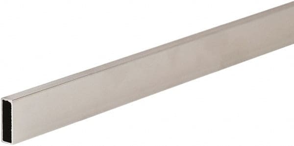 ECONOCO - 1/2" Wide, 1-1/2 High, Open Shelving Accessory/Component - Steel, Chrome Finish, 126" Long, Use with 1-1/4" Hangrail Brackets - Exact Tooling