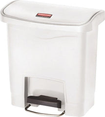 Rubbermaid - 4 Gal Rectangle Unlabeled Trash Can - 15.7" High x 14-7/8" Long, White, Resin - Exact Tooling