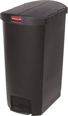 Rubbermaid - 18 Gal Rectangle Unlabeled Trash Can - 30.76" High x 14-3/4" Long, Black, Resin - Exact Tooling
